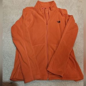 NORTHFACE ORANGE FLEECE ZIP SWEATSHIRT
